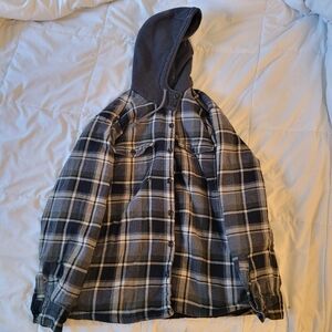 Coleman Grey Sherpa Lined Flannel Shirt Jacker